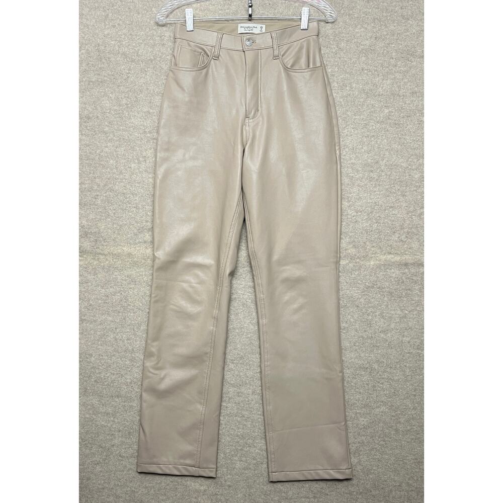 Abercrombie Fitch 90s Straight Ultra High Rise Curve Love 0 / 25 vegan leather